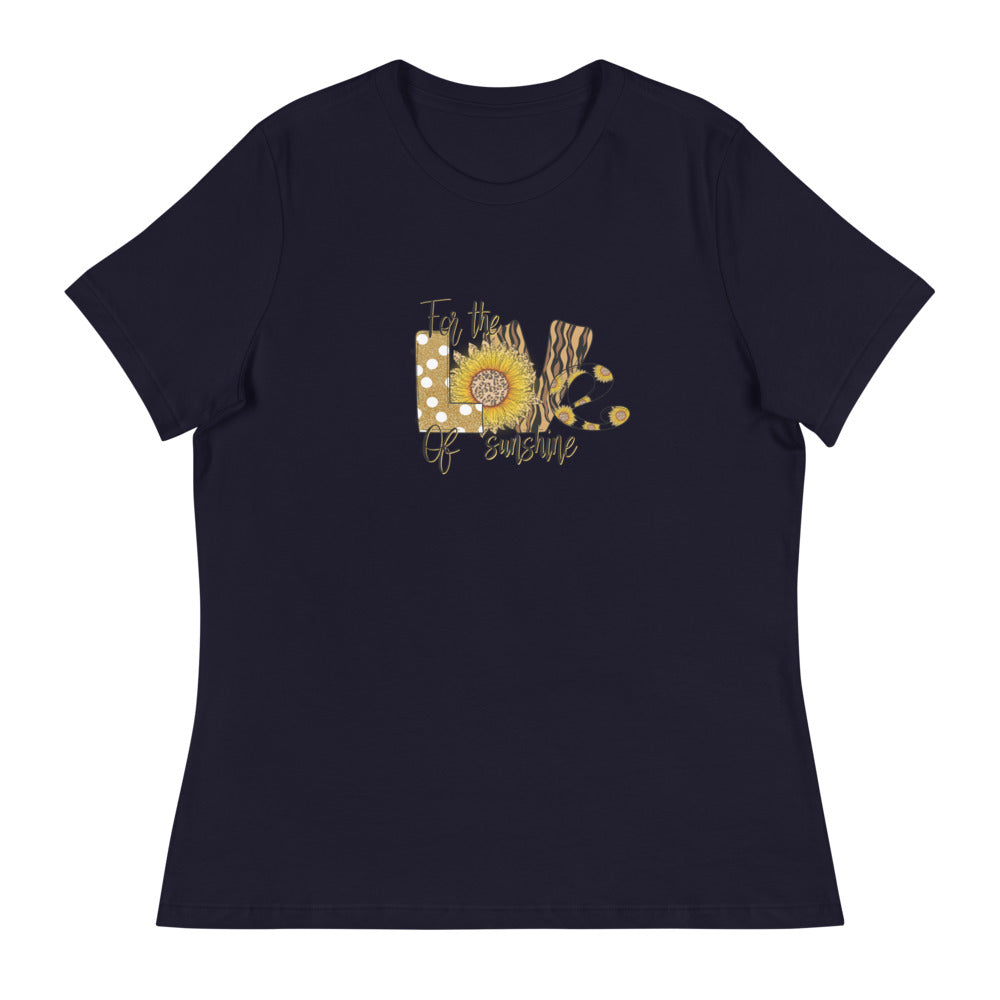 Damen Entspanntes T-Shirt/Love-Sonnenblume