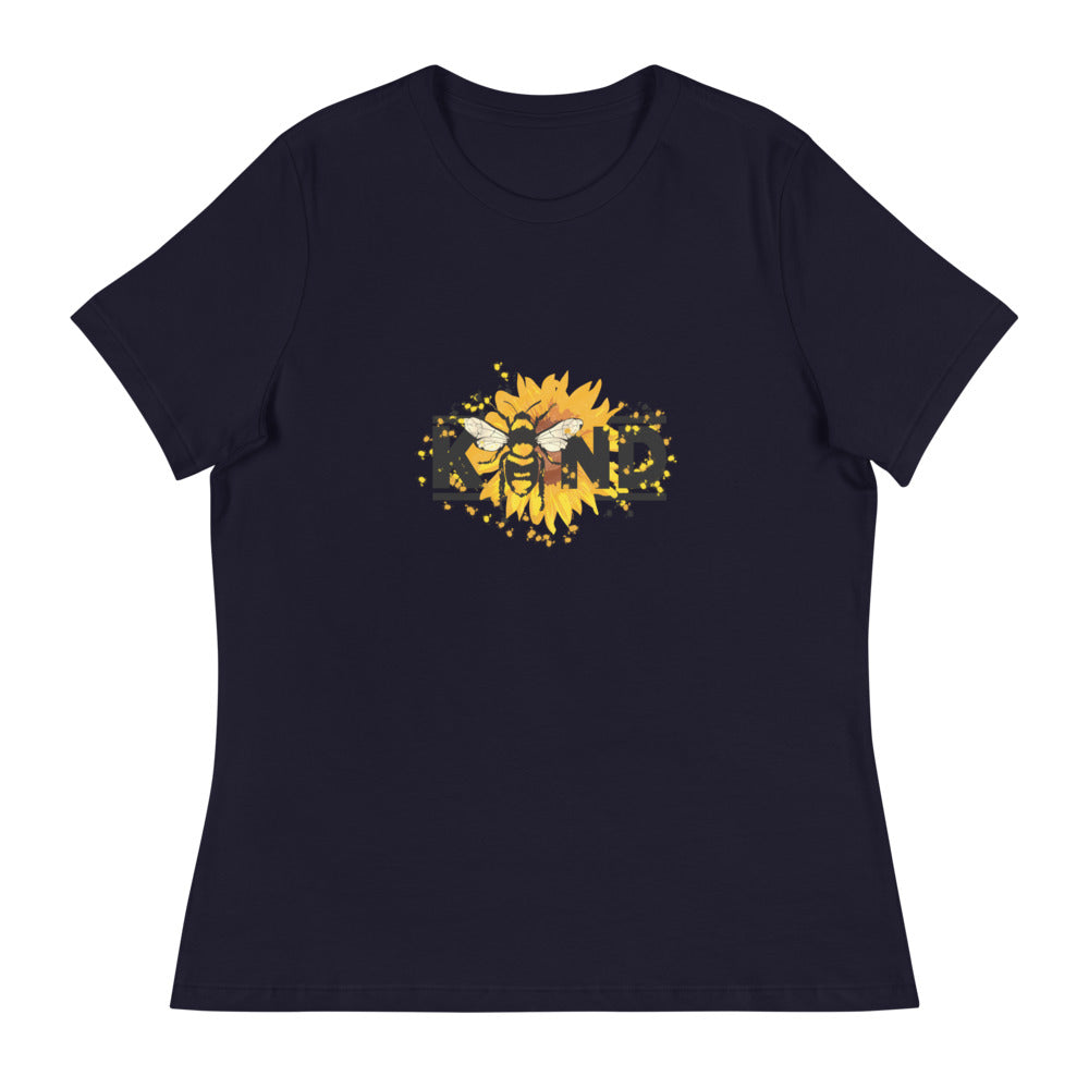 Women's Relaxed T-Shirt/Be Kind-Sunflower