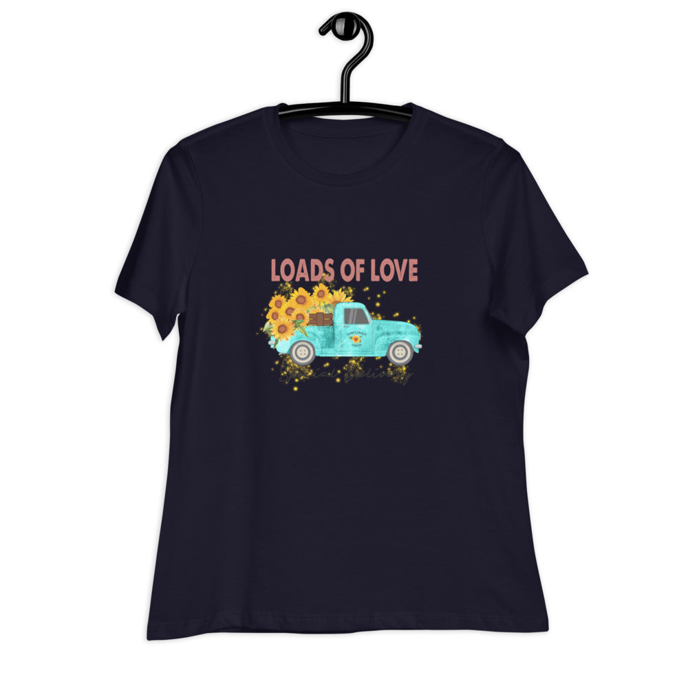 Women's Relaxed T-Shirt/Loads Of Love-Sunflower