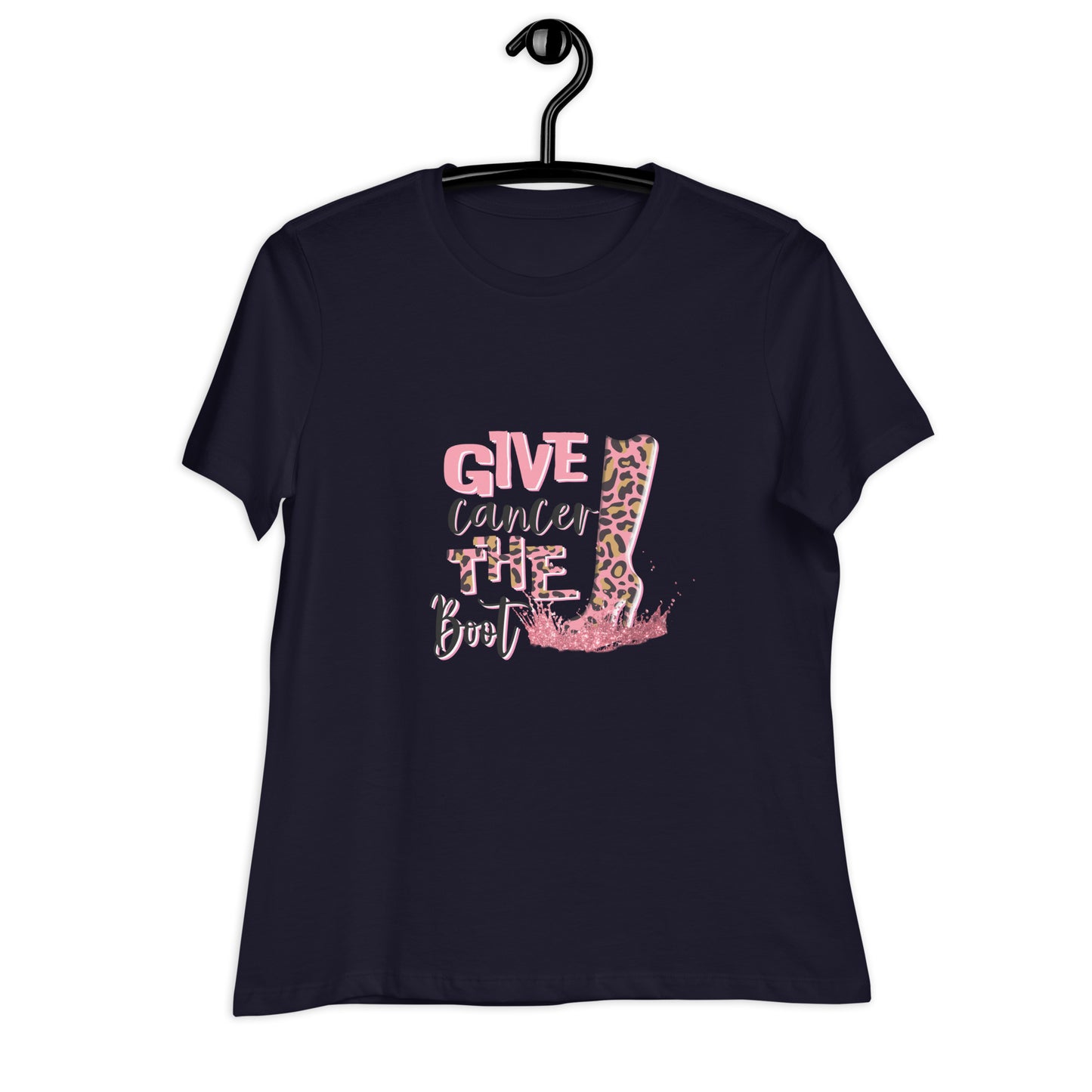 Women's Relaxed T-Shirt-Give-Cancer-A-Boot