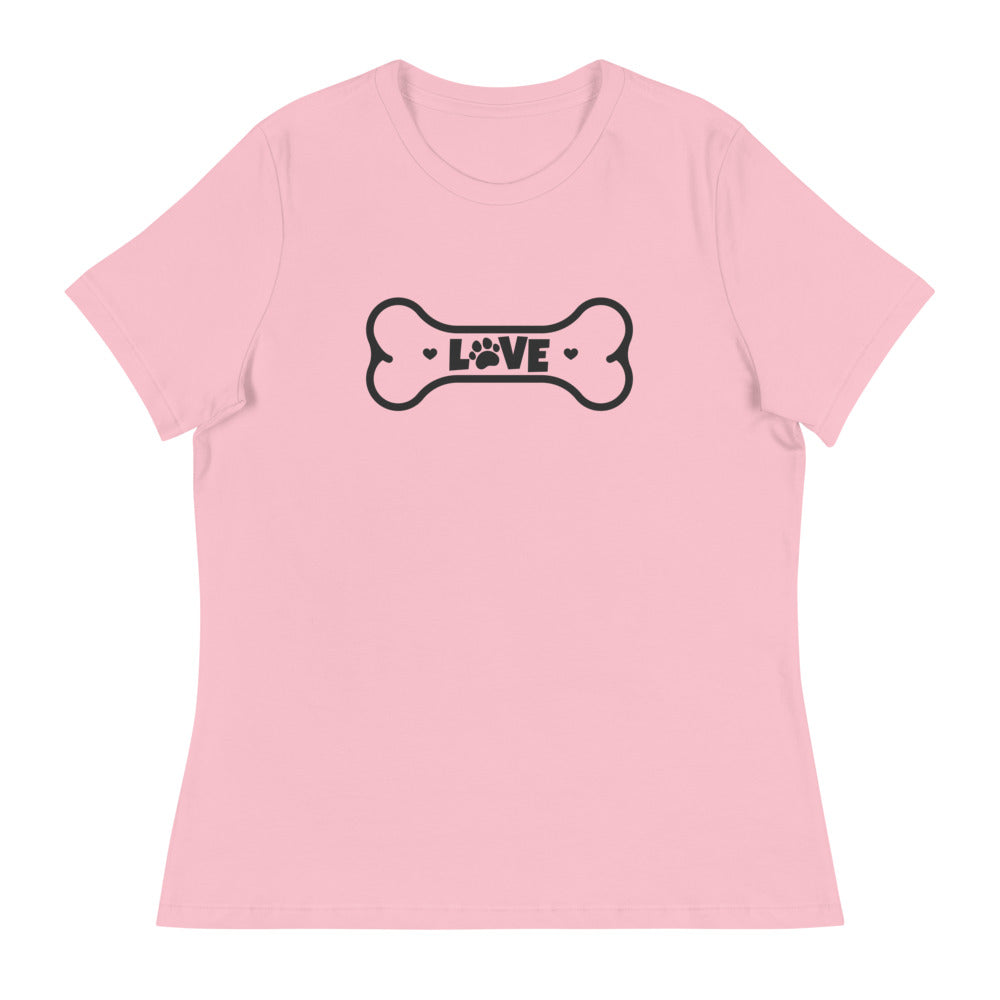 Women's Relaxed T-Shirt/Love Pets Bone