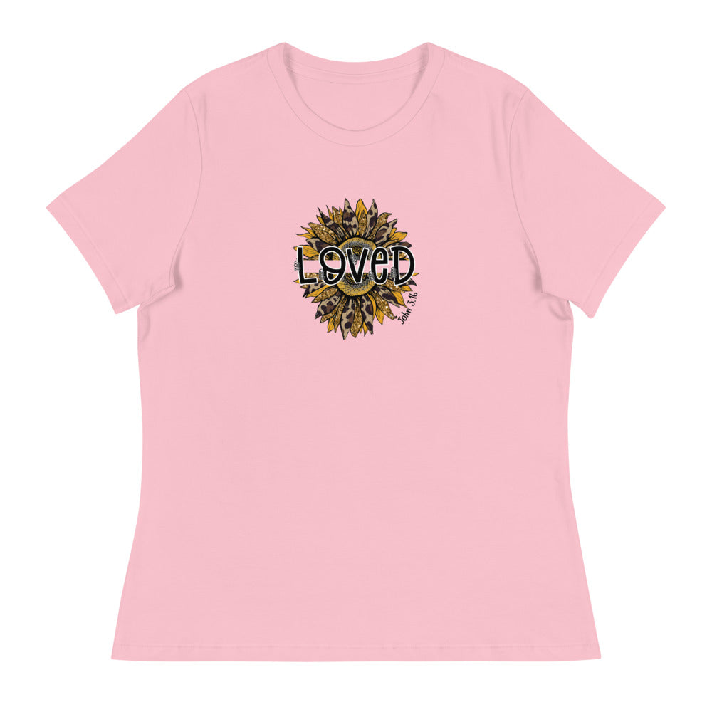 Women's Relaxed T-Shirt/Loved-Sunflower