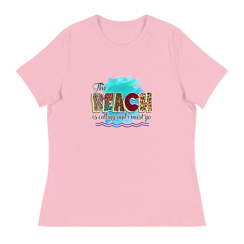 Women's Relaxed T-Shirt/Beach-Is-Calling