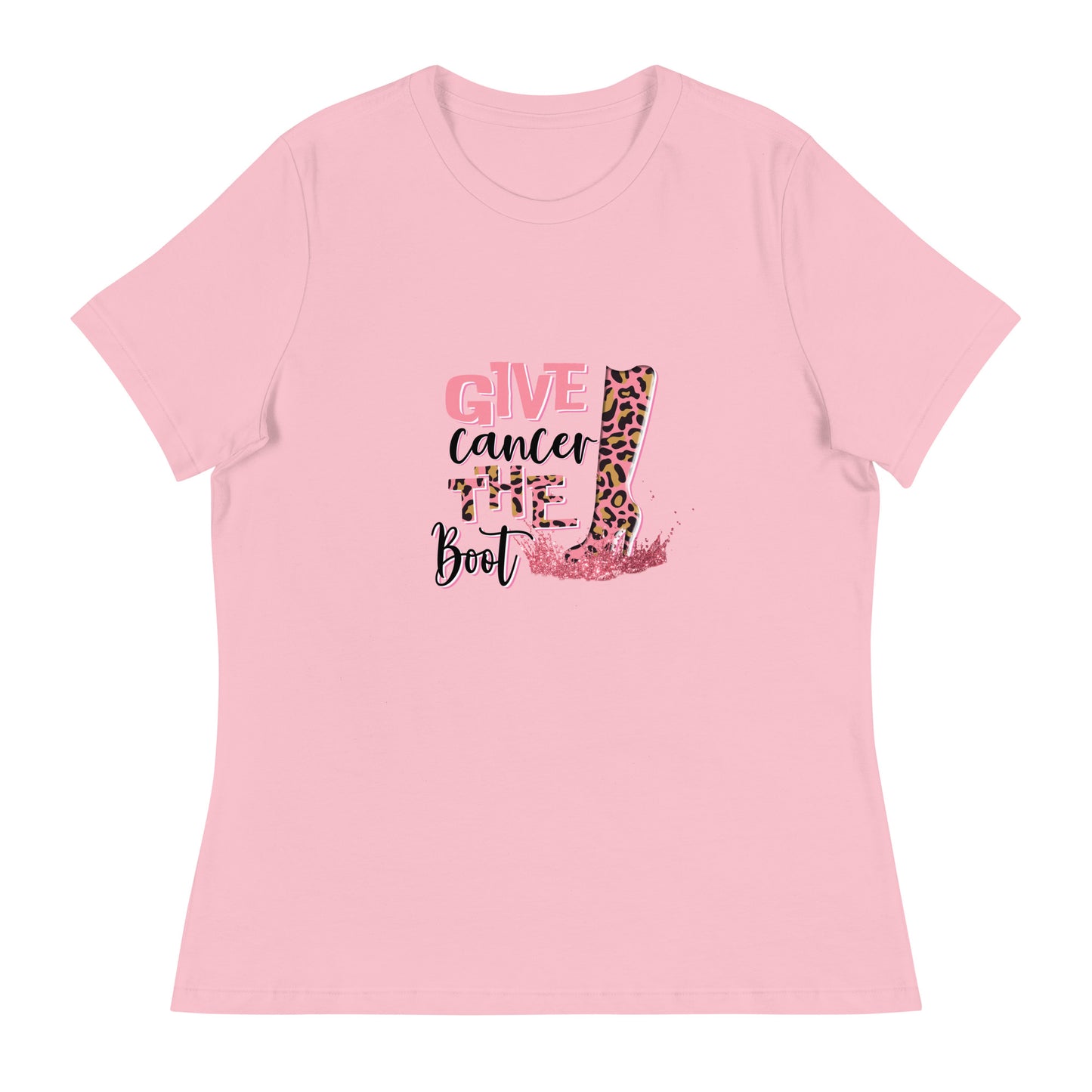 Women's Relaxed T-Shirt-Give-Cancer-A-Boot