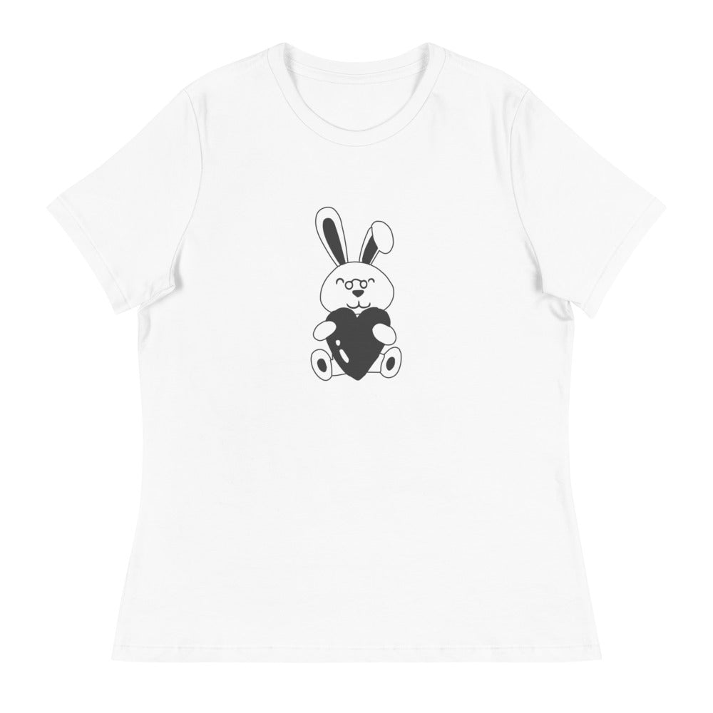 Women's Relaxed T-Shirt/Bunny Heart