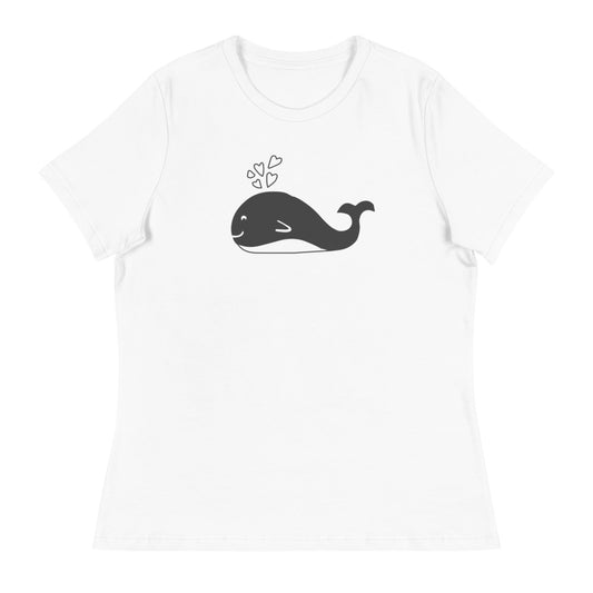 Entspanntes T-Shirt für Damen/Wale In Love