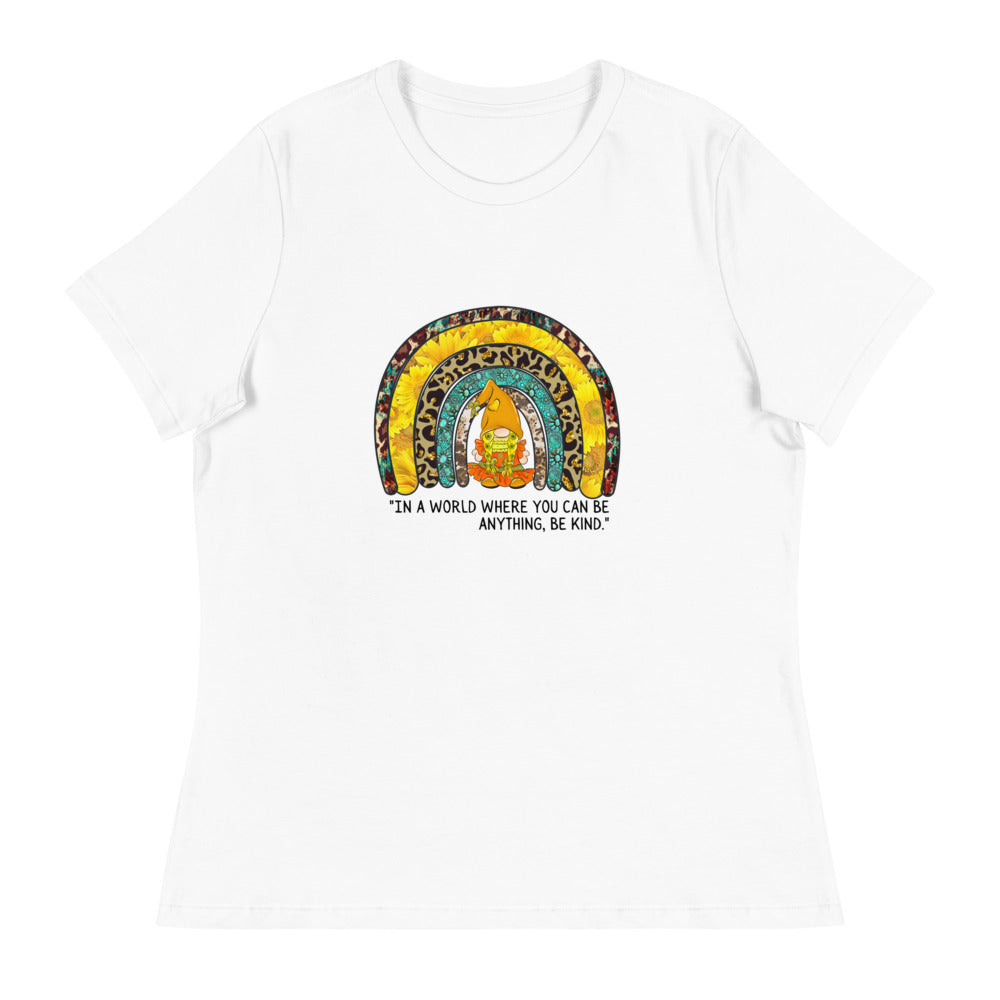Women's Relaxed T-Shirt/Rainbow-Sunflower