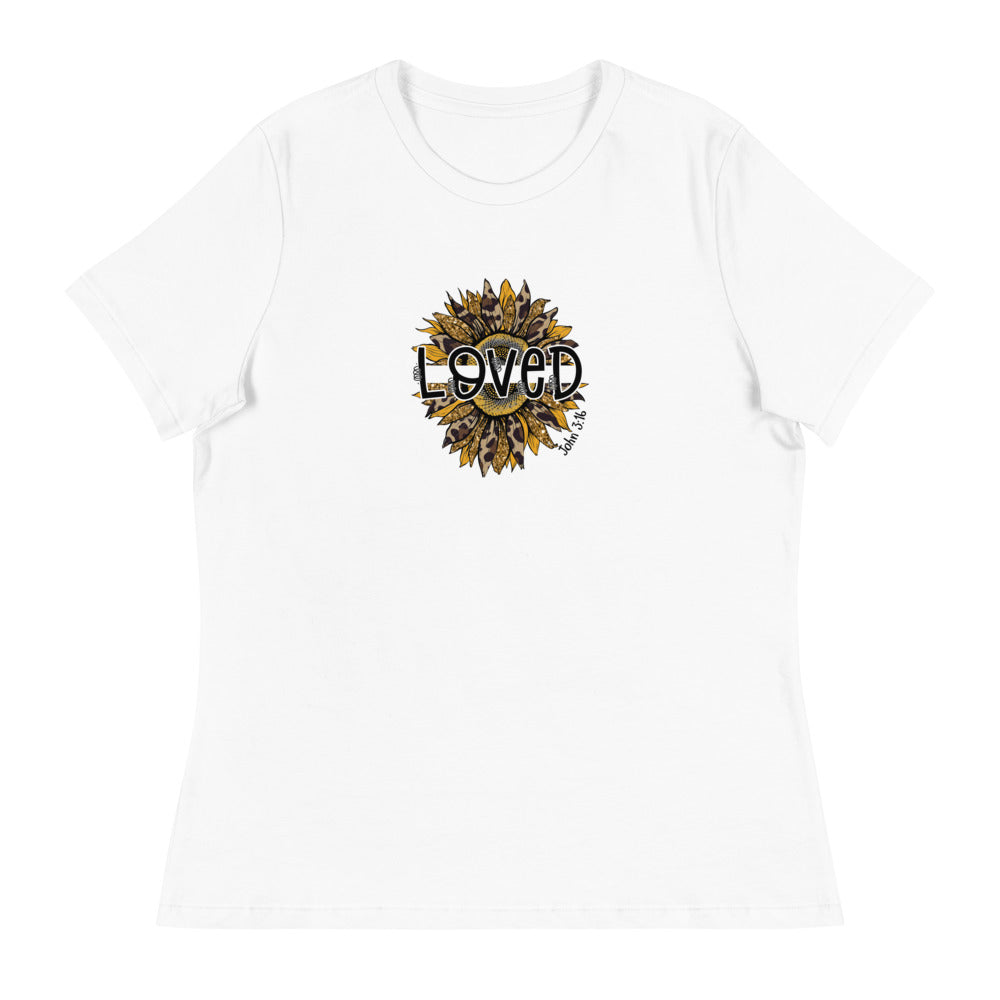 Women's Relaxed T-Shirt/Loved-Sunflower