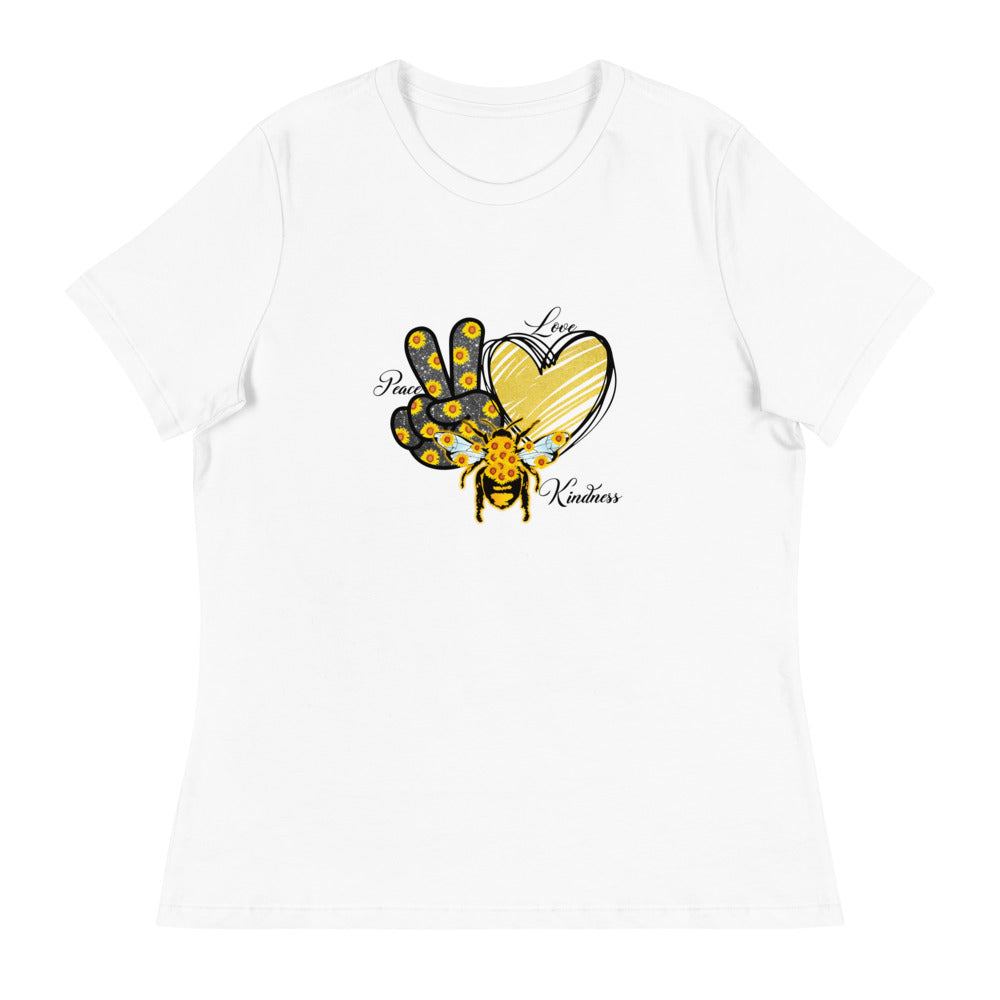 Damen Entspanntes T-Shirt/Liebe-Freundlichkeit-Sonnenblume